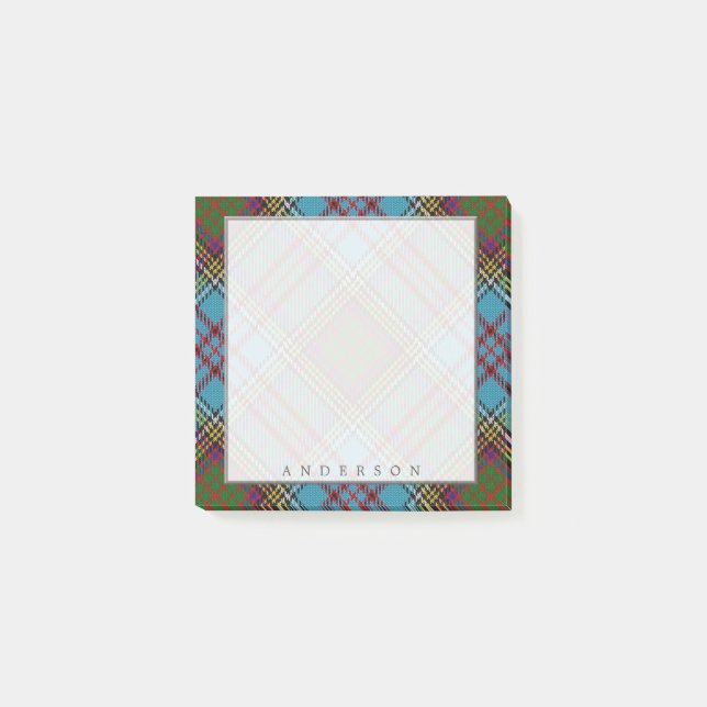 Bloco Post-it Regal Scottish Clan Anderson Tartan (Frente)