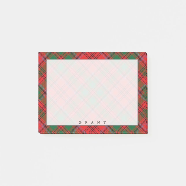 Bloco Post-it Regal Scottish Clan Grant Tartan (Frente)