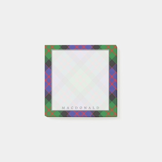 Bloco Post-it Regal Scottish Clan MacDonald Tartan (Frente)