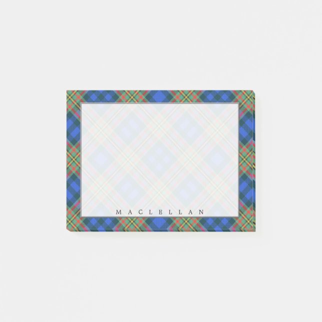 Bloco Post-it Regal Scottish Clan MacLellan Tartan (Frente)