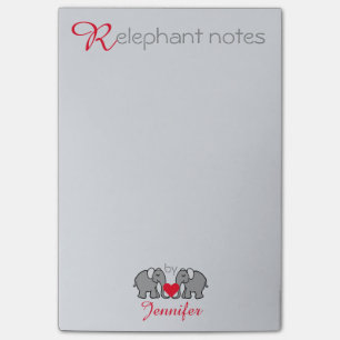 Bloco Post-it "RElephant personalizado nota" o cinza e o