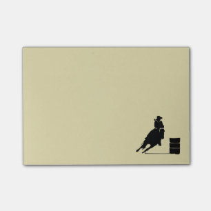 Bloco Post-it Rodeo Theme Cowgirl Barrel Racing Silhouette