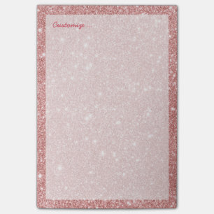 Bloco Post-it Rosa brilhante de luxo de chic Faux