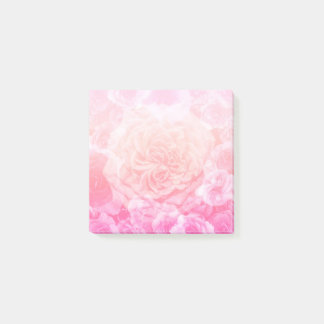 Bloco Post-it Rosa Pastel Ombre floral