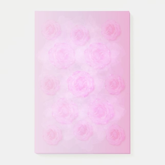 Bloco Post-it Rosas de Aquarela (Frente)