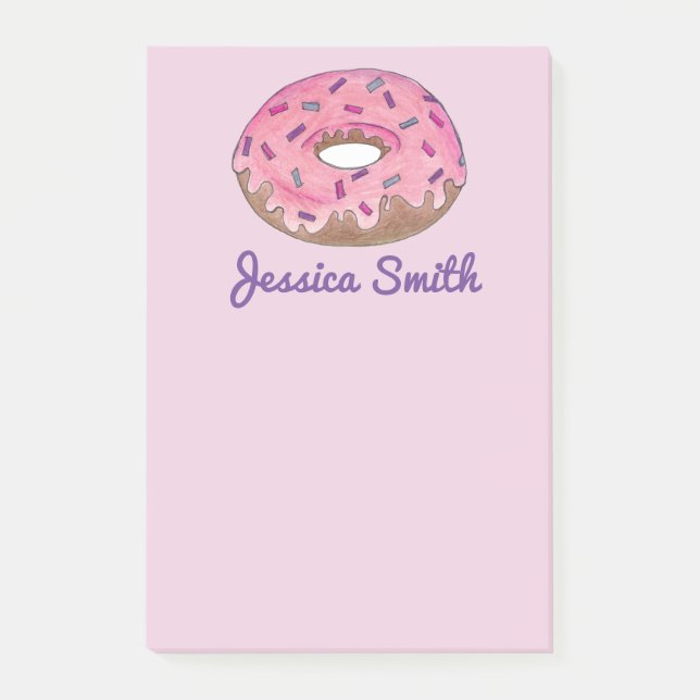 Bloco Post-it Rosquinha Rosa Personalizada Espingardas de Castan (Frente)