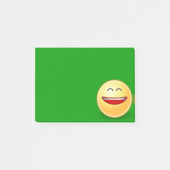Bloco Post-it Rosto Sorridente em Nota Autoadesiva Verde (Frente)