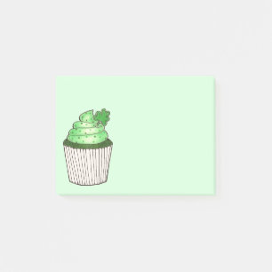Bloco Post-it Rua de Cupcake de Shamrock verde.