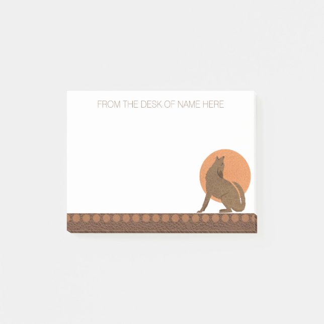 Bloco Post-it Rustic Coyote Southwest Couather Personalizada (Frente)