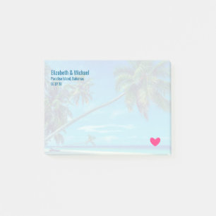 Bloco Post-it Sandy White Beach com Casamento de Palmas Tropicai