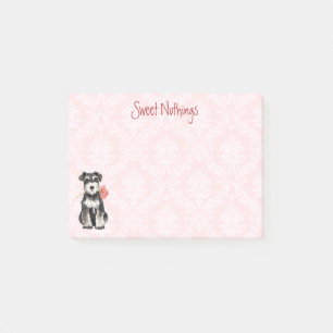 Bloco Post-it Schnauzer do rosa dos namorados mini