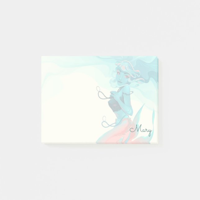 Bloco Post-it Sereia com Joias 4x3 (Frente)