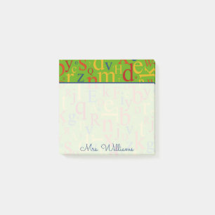 Bloco Post-it Seu texto Alfabeto Colorido