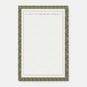 Bloco Post-it Seu texto   Khaki Herringbone