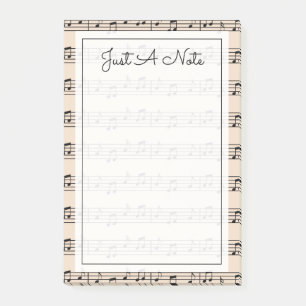 Bloco Post-it Seu texto Notas Musicais