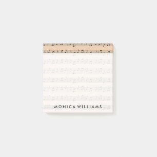Bloco Post-it Seu texto Notas Musicais