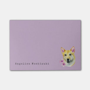 Bloco Post-it Shiba Inu com pintura da aguarela de Sakura