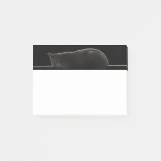 Bloco Post-it Silhouette de Gato Dormente (Frente)