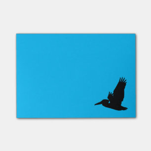 Bloco Post-it Silhueta de Pelicano Voador Azul Céu