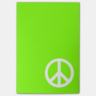 Bloco Post-it Símbolo da Paz Chartreuse e Branco
