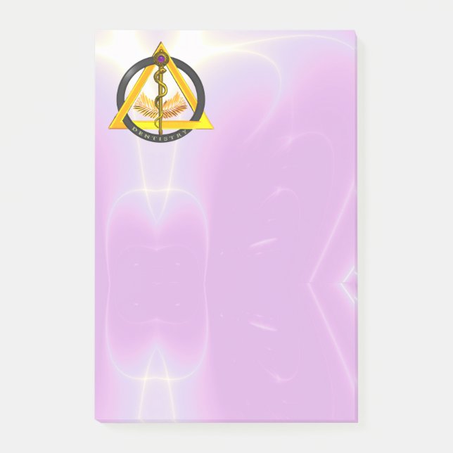 Bloco Post-it SÍMBOLO DE DENTISTRAÇÃO DENTISTA ASCLEPIUS, Lilás (Frente)