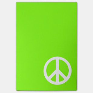 Bloco Post-it Símbolo de paz Chartreuse e branco