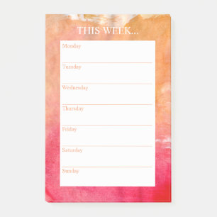 Bloco Post-it Simplesmente Chic Weekly Planner Molde de Aquare