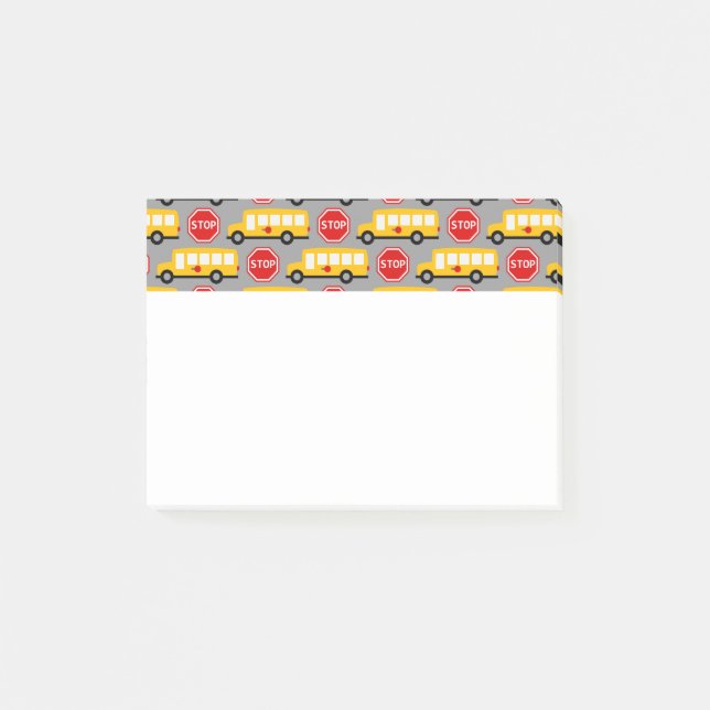 Bloco Post-it Sinal de Barramento Escolar e Parar (Frente)