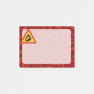 Bloco Post-it Sinal do perigo do pimento