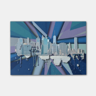 Bloco Post-it Skyline 3D azul da Nova Iorque