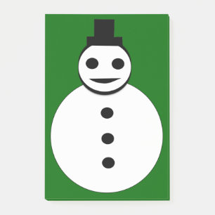 Bloco Post-it Snowman de Natal sorridente Posta as notas Pad