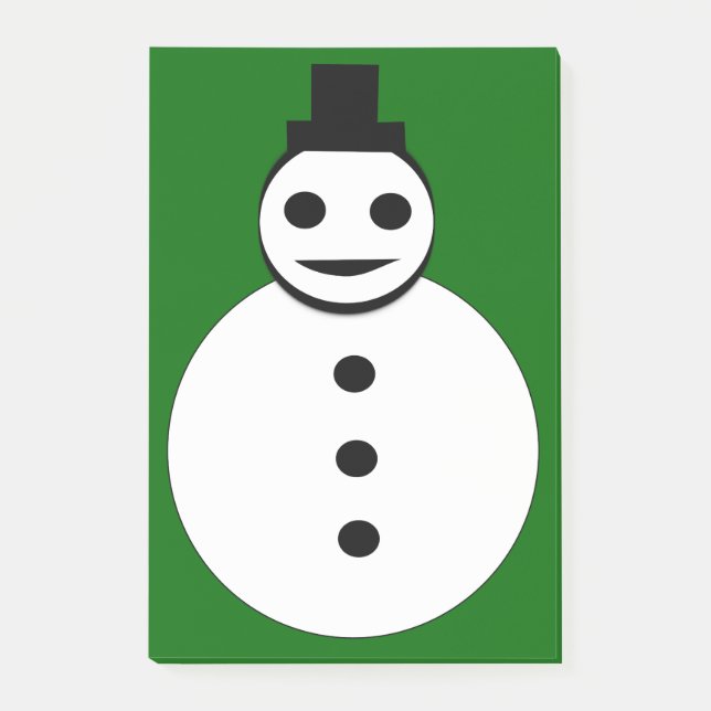 Bloco Post-it Snowman de Natal sorridente Posta as notas Pad (Frente)