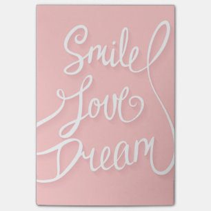 Bloco Post-it Sonho do amor do sorriso