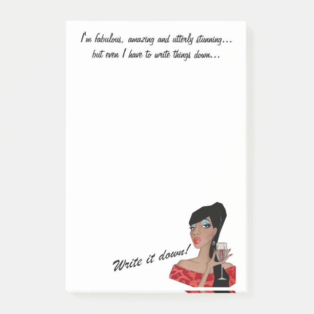 Bloco Post-it "Sou fabuloso, incrível, atordoante..." POSTO DIVA (Frente)