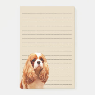 Bloco Post-it Spaniel de rei Charles descuidado