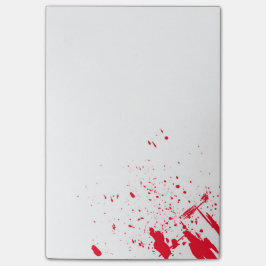 Bloco Post-it Splatter vermelho do sangue