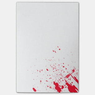 Bloco Post-it Splatter vermelho do sangue
