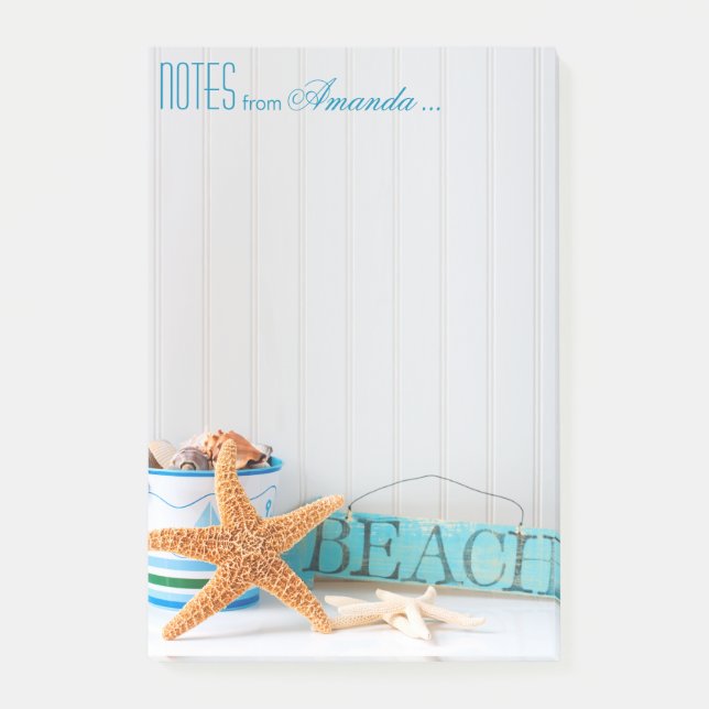 Bloco Post-it Starfish Beach Personalizado (Frente)