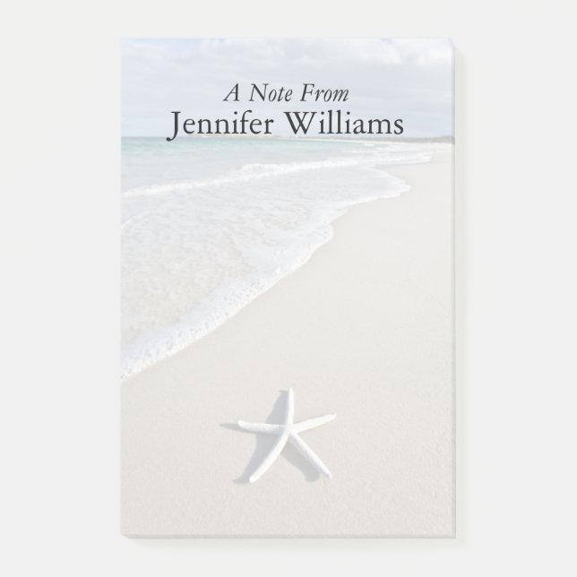 Bloco Post-it Starfish Em Uma Praia Remota (Frente)