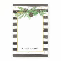 Stripes Pretas e Brancas com Cones Dourados e Pinh