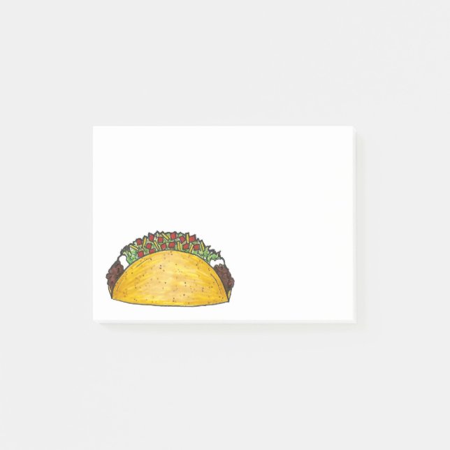 Bloco Post-it Taco Terça-feira Tex Mex Mexicano Fiesta Comida Fo (Frente)