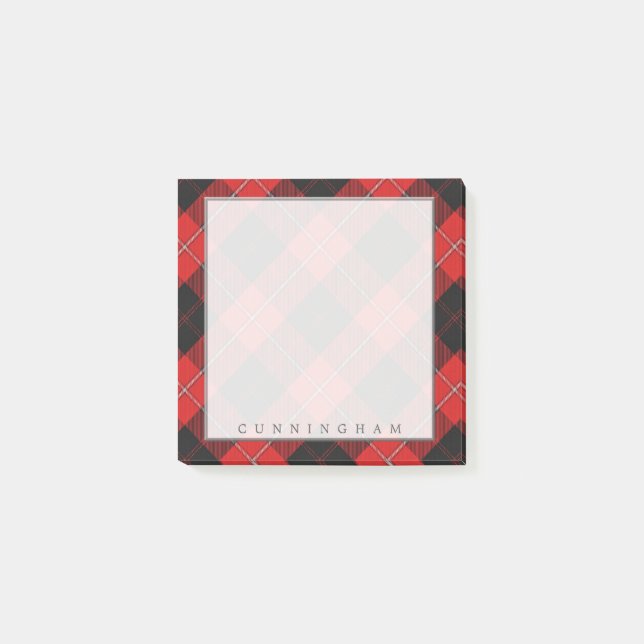 Bloco Post-it Tartan escocês régio de Cunningham do clã (Frente)