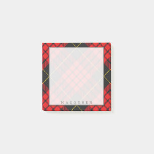 Bloco Post-it Tartan escocês régio de MacQueen do clã