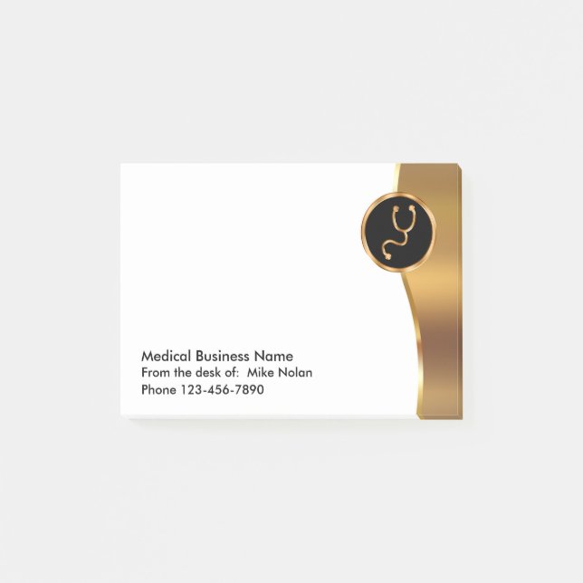 Bloco Post-it Tema médico elegante (Frente)