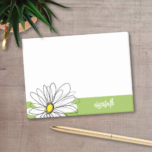 Bloco Post-it Tendy Daisy Floral Illustração - limão e amarel