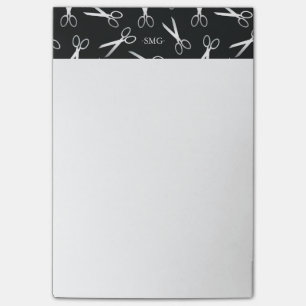 Bloco Post-it Tesoura prateada Stylist para o cabelo Monogra