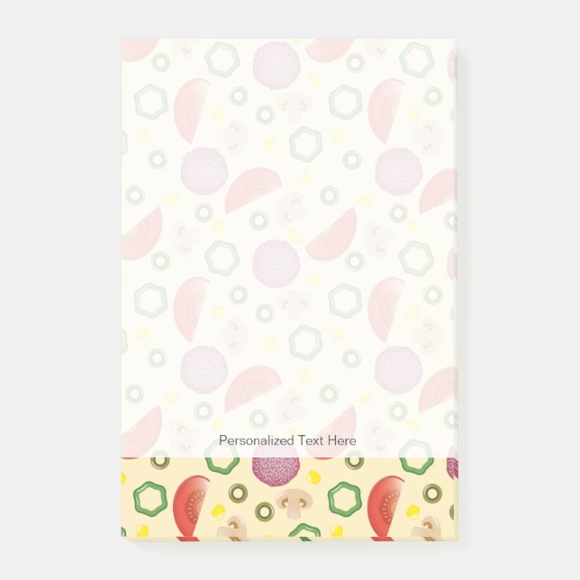 Bloco Post-it Teste padrão 2 da pizza (Frente)