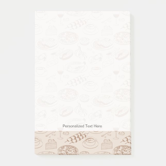 Bloco Post-it Teste padrão 3 da comida (Frente)