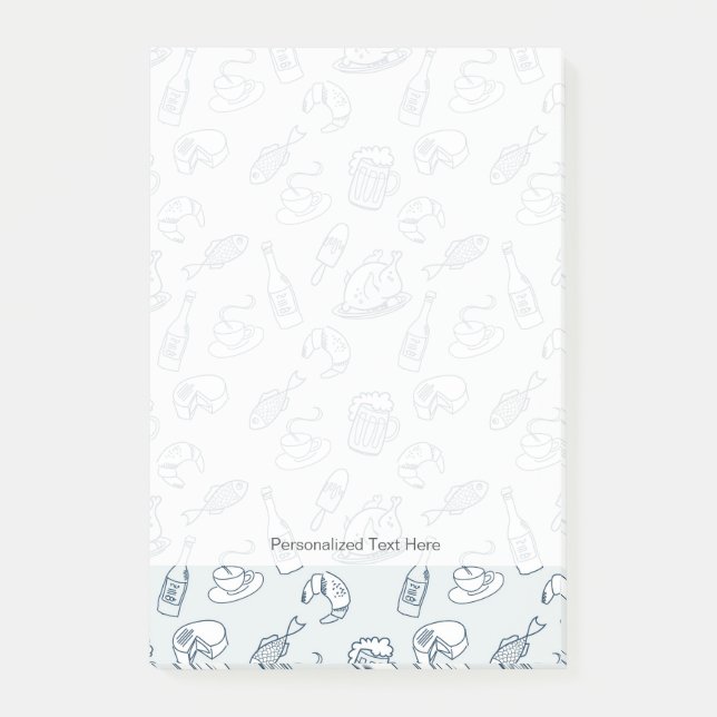 Bloco Post-it Teste padrão 3 da comida (Frente)