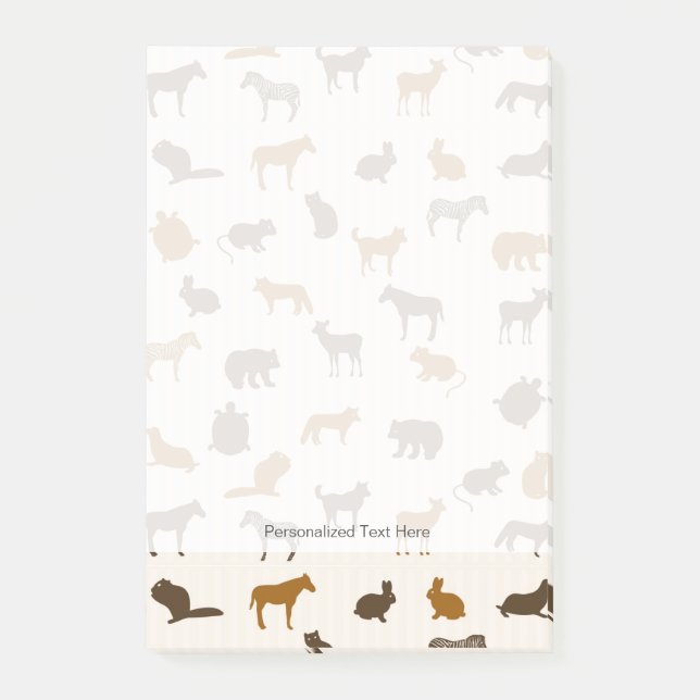 Bloco Post-it Teste padrão animal 1 (Frente)